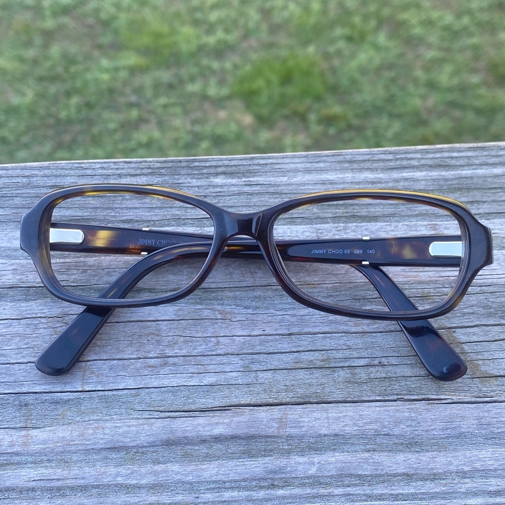 Jimmy Choo Glasses Frames brown with gold accent Made in Italy 54[]15 140